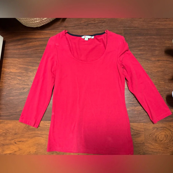 BODEN RED SHIRT 3/4 sleeve size 6 - Picture 2 of 5